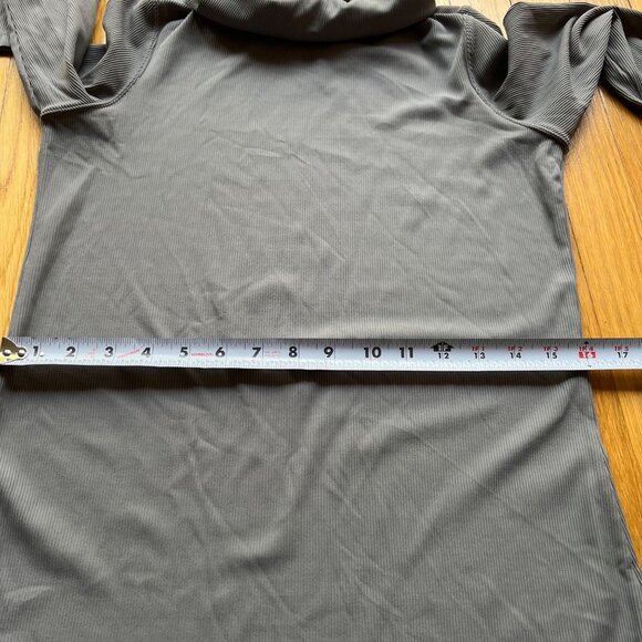 Free People Movement Size L Slate Gray Ribbed Long Sleeve Turtleneck Shirt - Picture 8 of 13